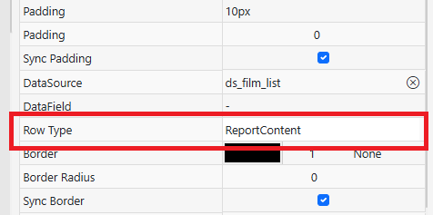 change report row type